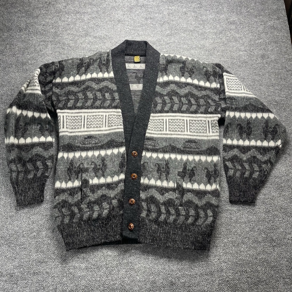 Andes Wool Alpaca Blend Buttoned Brown Sweater Cardigan Size XL Tribal Llama